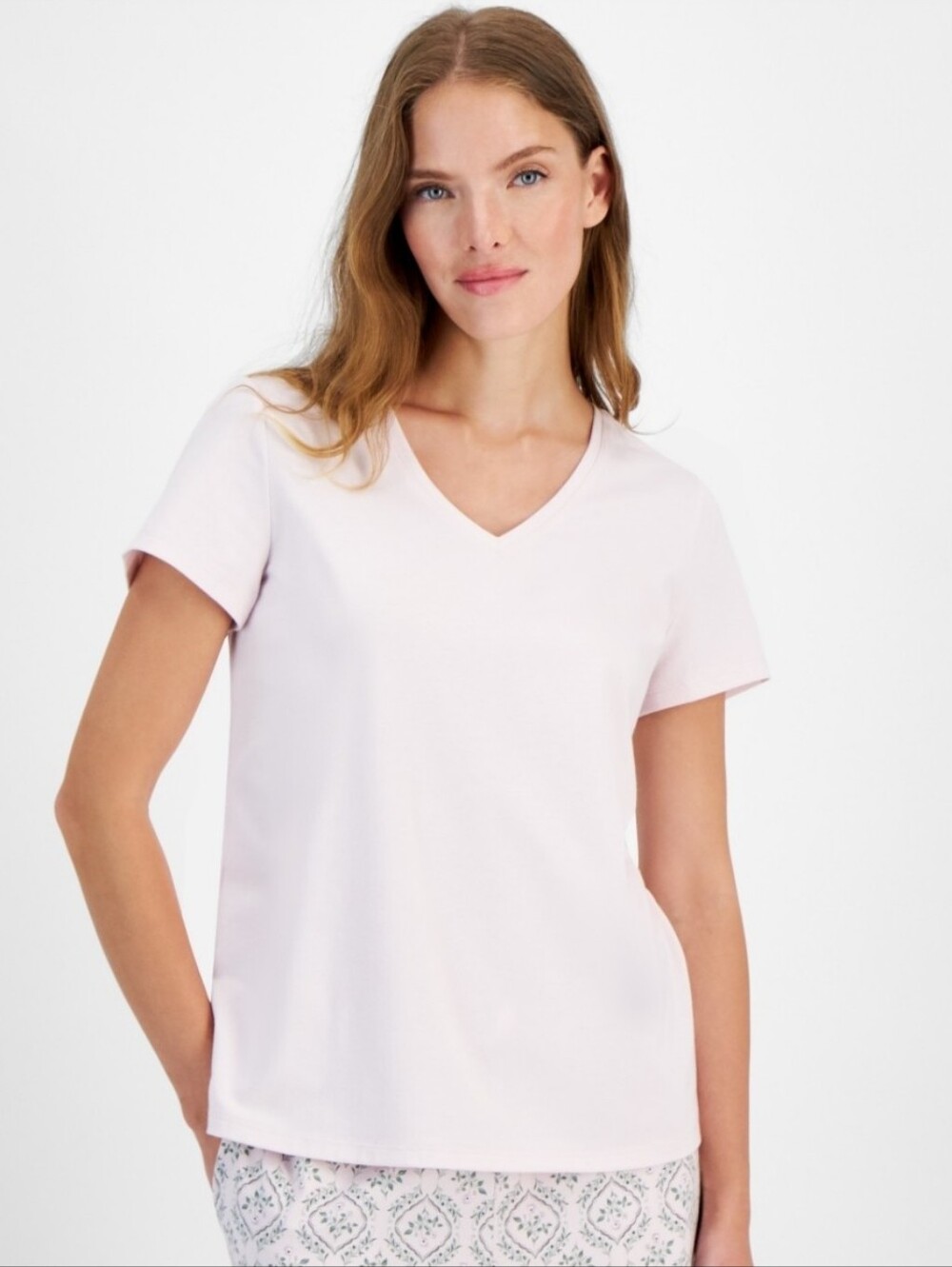 Charter Club Women's Solid V-Neck Short-Sleeve Sleepwear Top